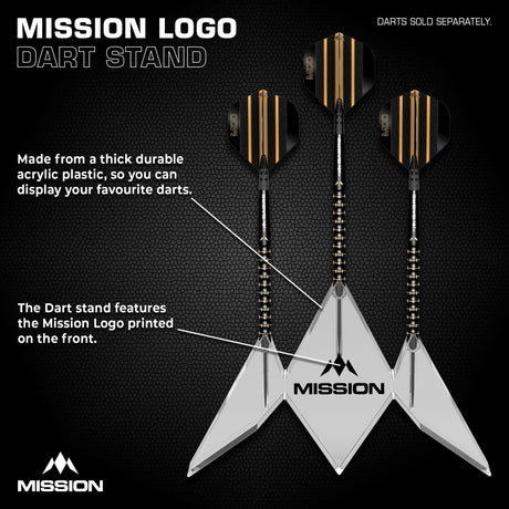 Mission Acrylic Dart Stand - Logo - 3 Dart Display Stand - view 4