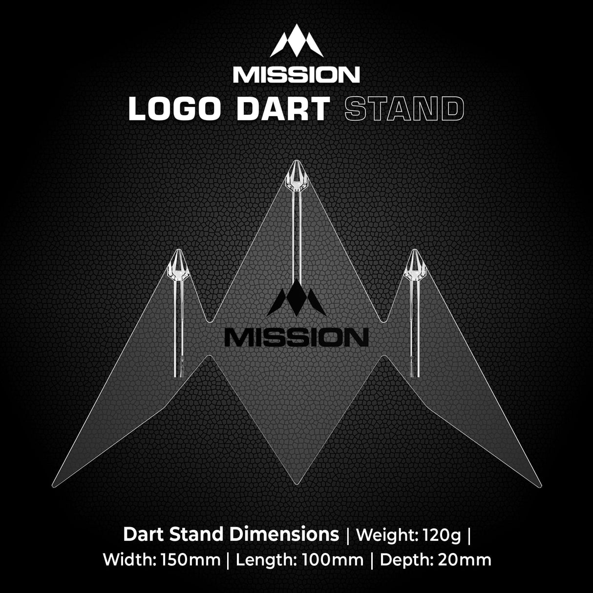 Mission Acrylic Dart Stand - Logo - 3 Dart Display Stand - view 5