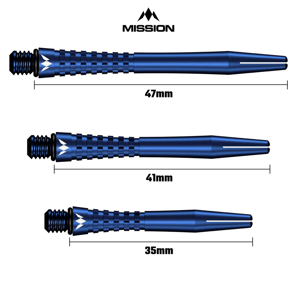 Mission Atom13 Aluminium Shafts - Anodised Metal Stems - Blue - view 6
