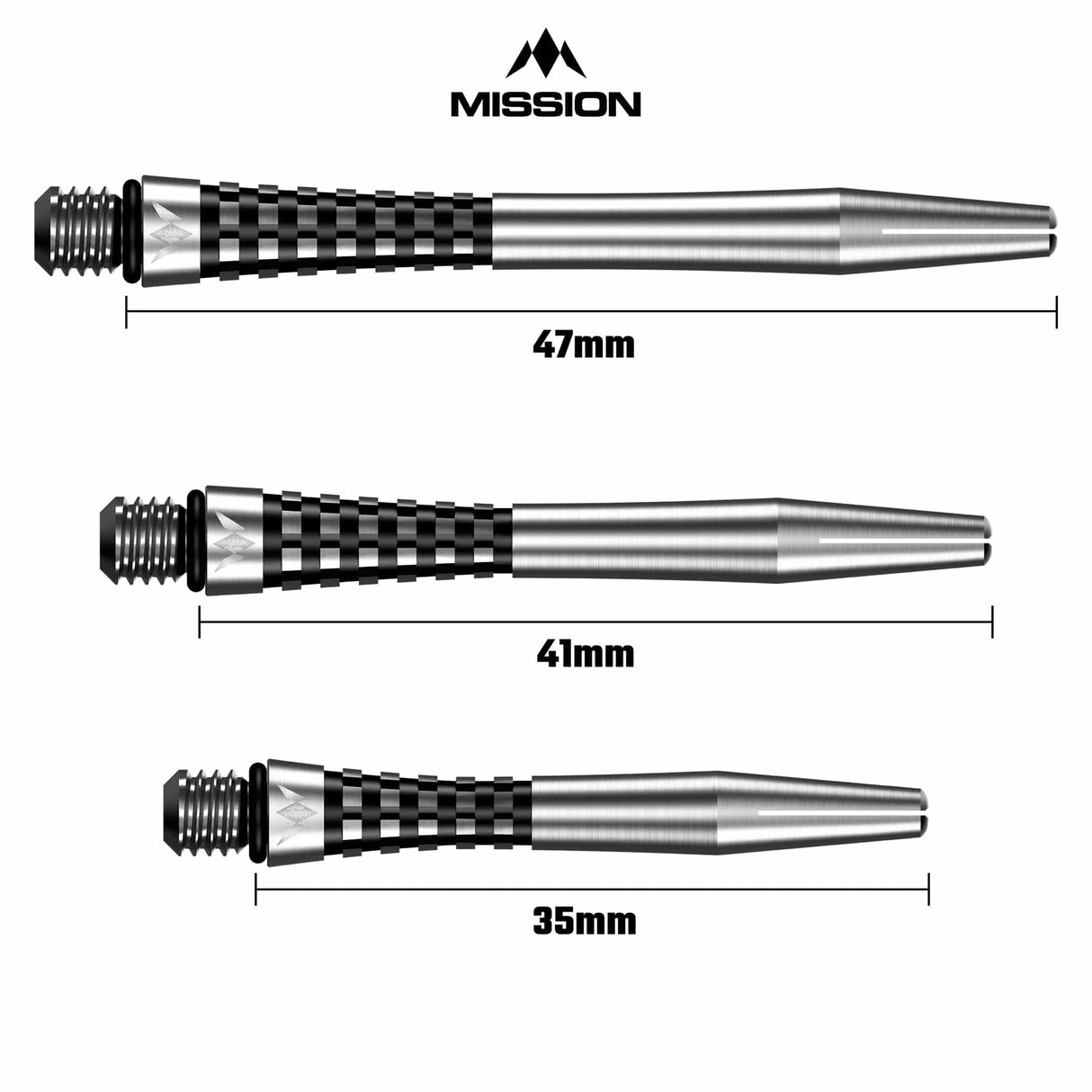 Mission Atom13 Aluminium Shafts - Natural Metal Stems - Black - view 6
