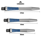 Mission Atom13 Aluminium Shafts - Natural Metal Stems - Blue - view 6