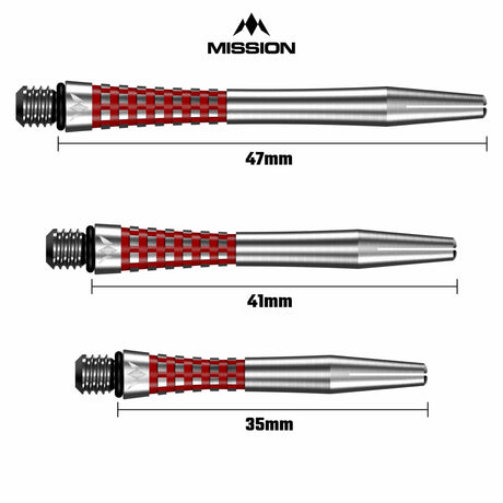 Mission Atom13 Aluminium Shafts - Natural Metal Stems - Red - view 6