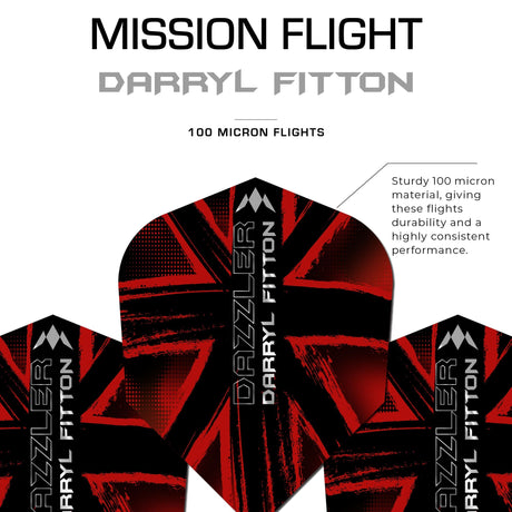 Mission Solo Dart Flights - 100 Micron - No6 - Shape - Darryl Fitton - The Dazzler - view 3