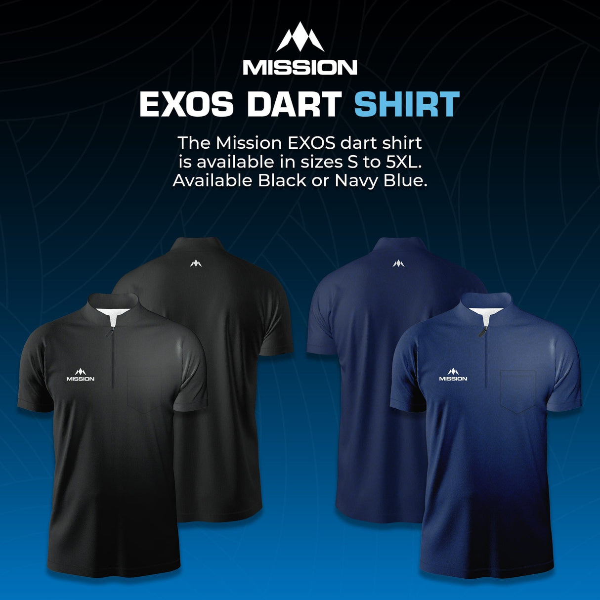 Mission Darts - EXOS Cool - Dart Shirt - Black - view 6