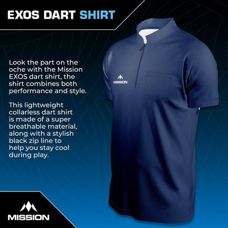 Mission Darts - EXOS Cool - Dart Shirt - Navy Blue - view 2
