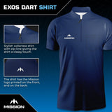 Mission Darts - EXOS Cool - Dart Shirt - Navy Blue - view 3