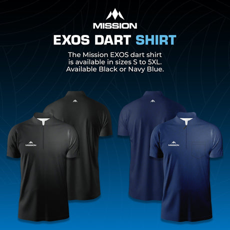 Mission Darts - EXOS Cool - Dart Shirt - Navy Blue - view 6