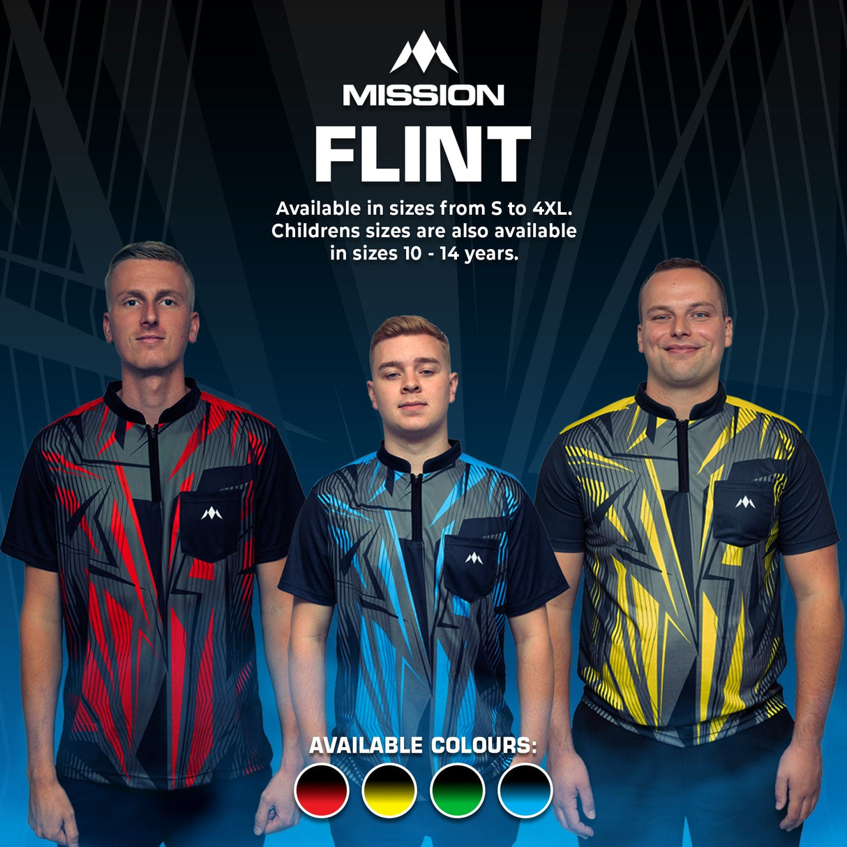 *Mission Darts Flint Dart Shirt - Collarless - Lightweight - Black & Blue - view 6