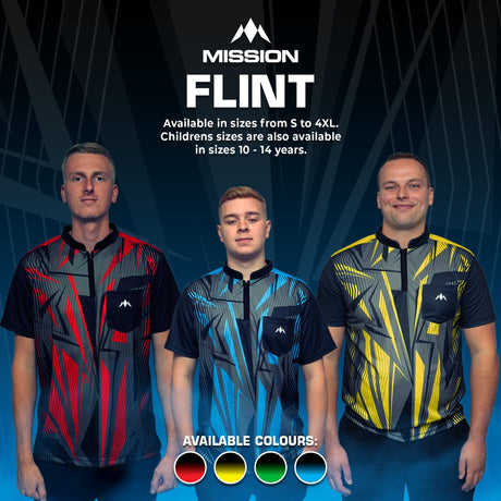 *Mission Darts Flint Dart Shirt - Collarless - Lightweight - Black & Blue - view 6