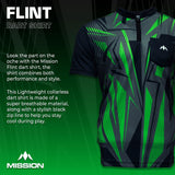 *Mission Darts Flint Dart Shirt - Collarless - Lightweight - Black & Green - view 2
