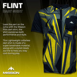 *Mission Darts Flint Dart Shirt - Collarless - Lightweight - Black & Yellow - view 2