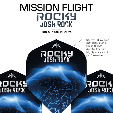 *Mission Solo Dart Flights - 100 Micron - No2 - Std - Josh Rock - Rocky - view 3