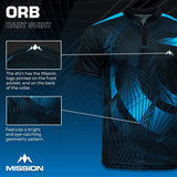 *Mission Darts Orb Dart Shirt - Collarless - Lightweight - Black & Blue - view 3