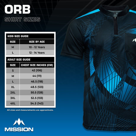 *Mission Darts Orb Dart Shirt - Collarless - Lightweight - Black & Blue - view 5