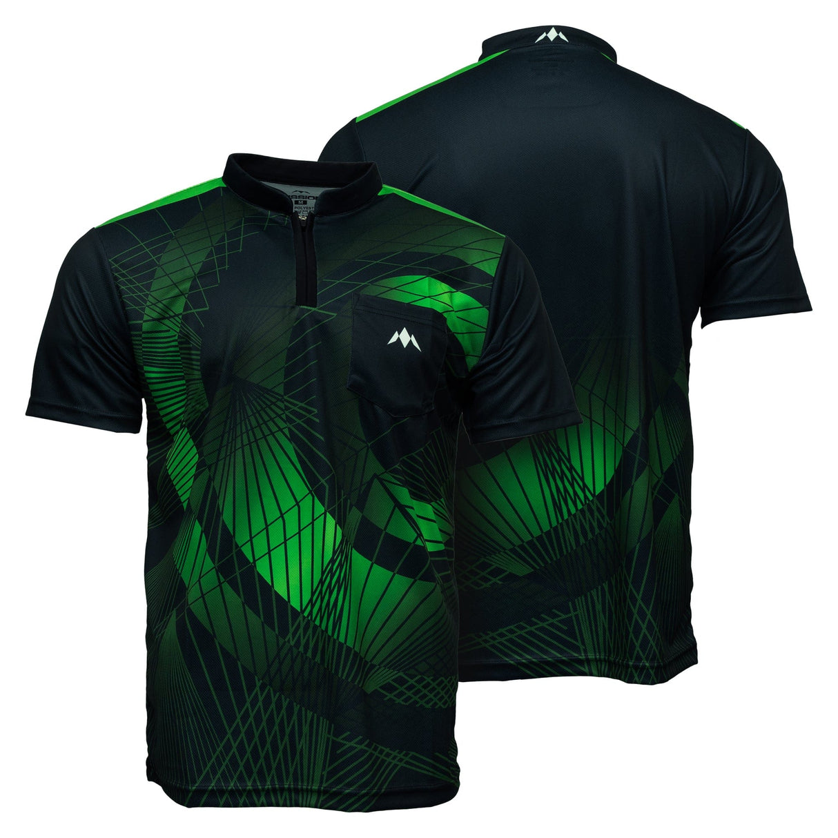 *Mission Darts Orb Dart Shirt - Collarless - Lightweight - Black & Green