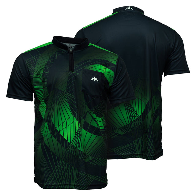 *Mission Darts Orb Dart Shirt - Collarless - Lightweight - Black & Green