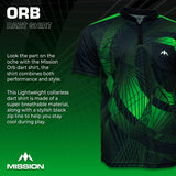 *Mission Darts Orb Dart Shirt - Collarless - Lightweight - Black & Green - view 2