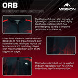 *Mission Darts Orb Dart Shirt - Collarless - Lightweight - Black & Red - view 4