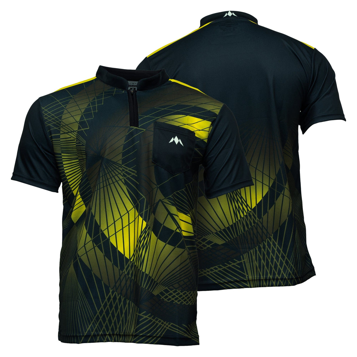 *Mission Darts Orb Dart Shirt - Collarless - Lightweight - Black & Yellow