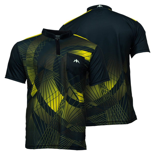 *Mission Darts Orb Dart Shirt - Collarless - Lightweight - Black & Yellow