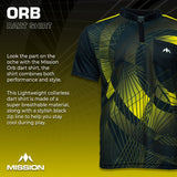 *Mission Darts Orb Dart Shirt - Collarless - Lightweight - Black & Yellow - Youth - view 2