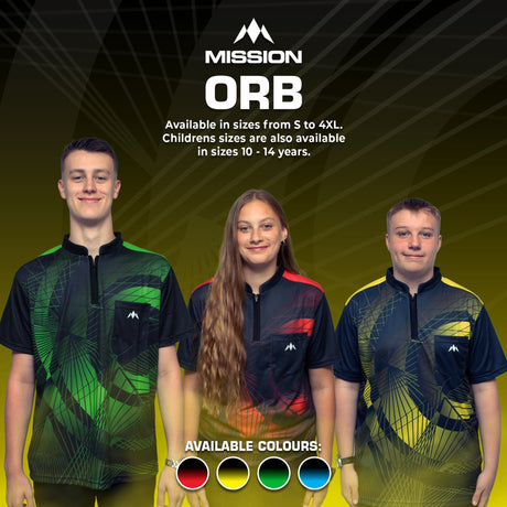 *Mission Darts Orb Dart Shirt - Collarless - Lightweight - Black & Yellow - Youth - view 6