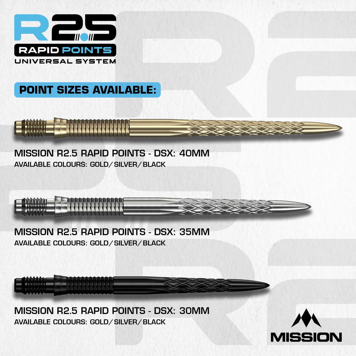 Mission R2.5 Rapid Dart Points - Steel Tip - DSX - view 5