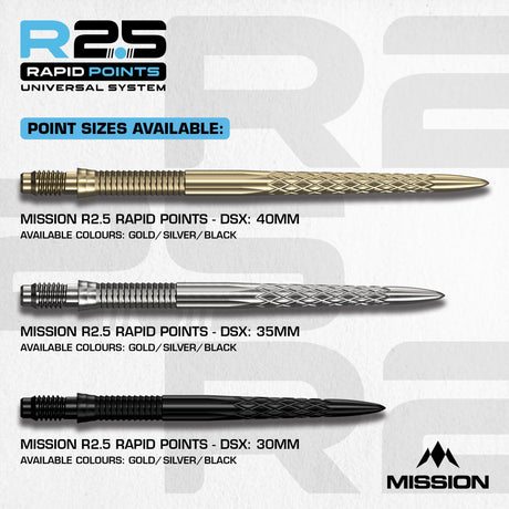 Mission R2.5 Rapid Dart Points - Steel Tip - DSX - view 5