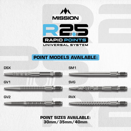Mission R2.5 Rapid Dart Points - Steel Tip - DSX - view 8