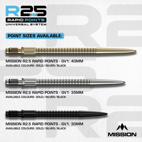 Mission R2.5 Rapid Dart Points - Steel Tip - GV1 - view 5