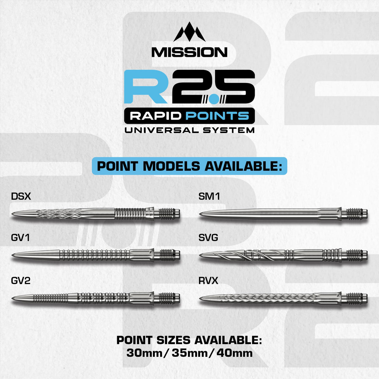 Mission R2.5 Rapid Dart Points - Steel Tip - GV1 - view 8