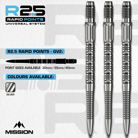 Mission R2.5 Rapid Dart Points - Steel Tip - GV2 - view 2