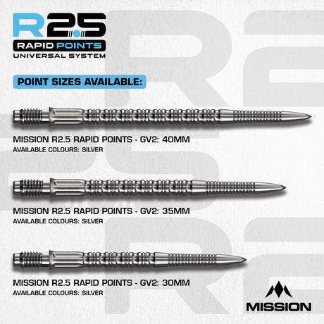 Mission R2.5 Rapid Dart Points - Steel Tip - GV2 - view 3
