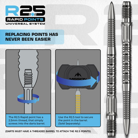 Mission R2.5 Rapid Dart Points - Steel Tip - GV2 - view 5