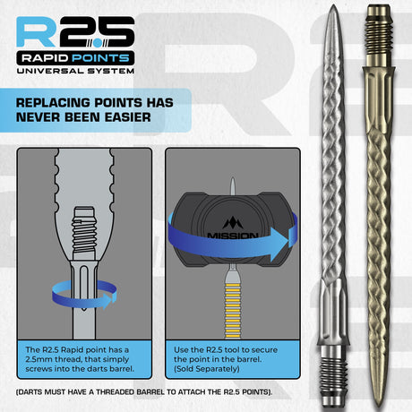Mission R2.5 Rapid Dart Points - Steel Tip - RVX - view 7