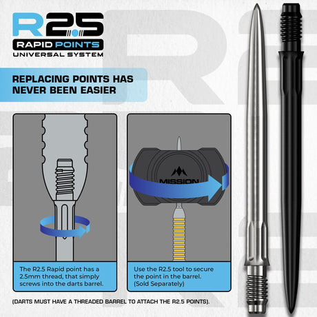 Mission R2.5 Rapid Dart Points - Steel Tip - SM1 - view 6
