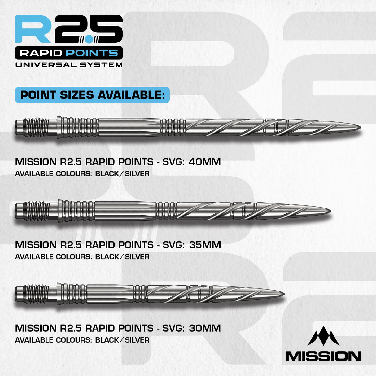 Mission R2.5 Rapid Dart Points - Steel Tip - SGV - view 4
