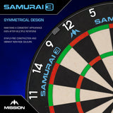 Mission Samurai 3 Dartboard - Professional - Knife Wire - Black Number Ring - view 3