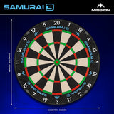 Mission Samurai 3 Dartboard - Professional - Knife Wire - Black Number Ring - view 5