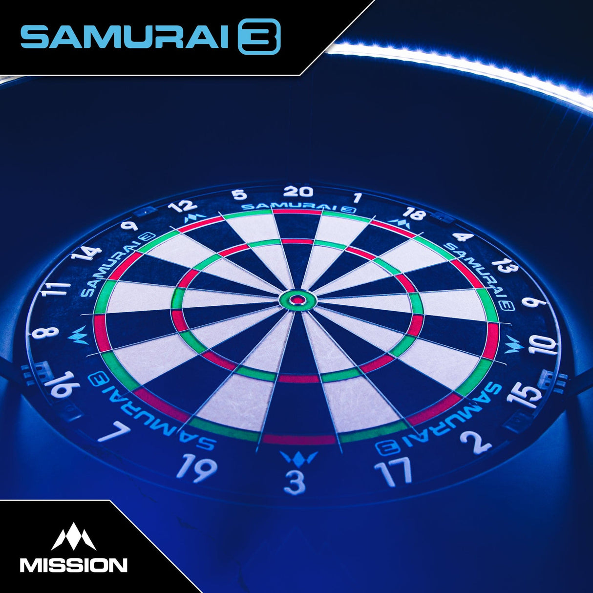 Mission Samurai 3 Dartboard - Professional - Knife Wire - Black Number Ring - view 6