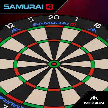 Mission Samurai 4 Dartboard - Professional - Knife Wire - Black Spider - view 2