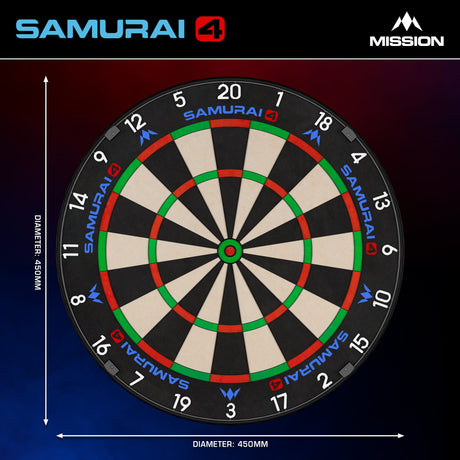 Mission Samurai 4 Dartboard - Professional - Knife Wire - Black Spider - view 5