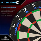 Mission Samurai 4 Dartboard - Professional - Knife Wire - White Spider - view 3