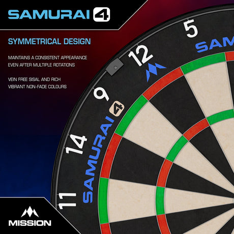 Mission Samurai 4 Dartboard - Professional - Knife Wire - White Spider - view 3