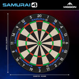 Mission Samurai 4 Dartboard - Professional - Knife Wire - White Spider - view 5