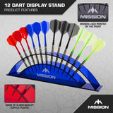 Mission Station 12 - holds 12 darts - Acrylic Darts Display Arc Colours - view 6