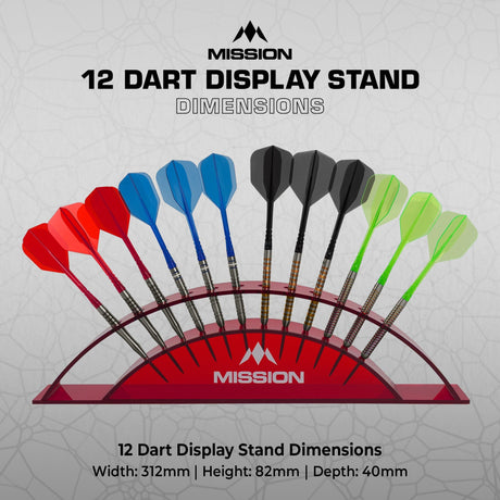 Mission Station 12 - holds 12 darts - Acrylic Darts Display Arc Colours - view 7