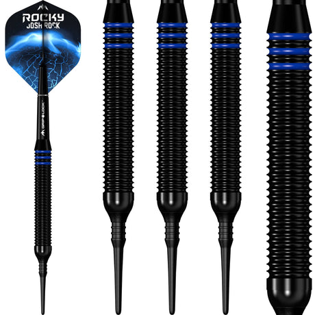 *Mission Josh Rock Darts - Soft Tip - Brass - Rocky - Black & Blue - view 4