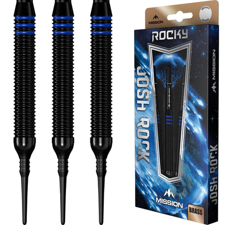 *Mission Josh Rock Darts - Soft Tip - Brass - Rocky - Black & Blue - view 5