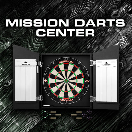 Mission Home Darts Centre - Cabinet, Dartboard, 6 Darts - Plain Black - view 2